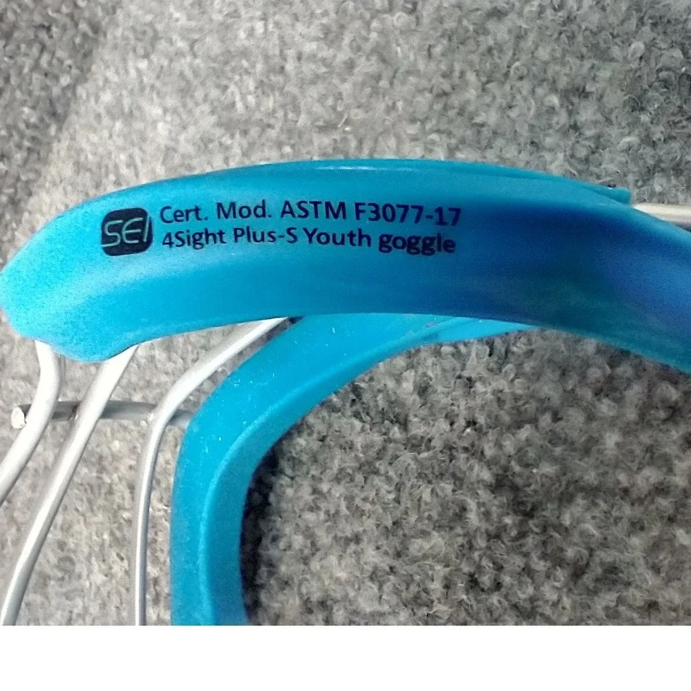 STX 4Sight Plus-S Youth Lacrosse Goggles Blue Silver ASTM F3077-17 Eye Protect